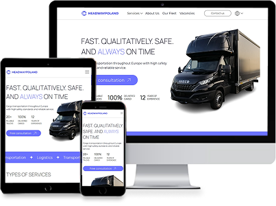 Portfolio – Headway Poland logistics transport website
